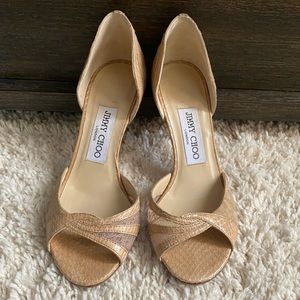 Jimmy Choo Leather Animal Print Sandals